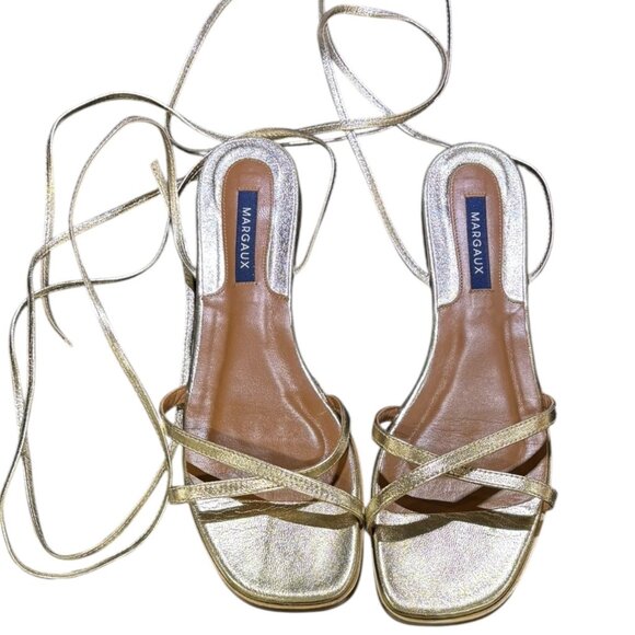 Margaux Square Toe Wrap Sandals The Wrap Sandal In Rose Nappa